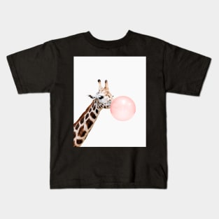 Giraffe print, Bubble gum, Nursery art, Giraffe wall art, Animal, Kids room, Modern art, Wall decor Kids T-Shirt